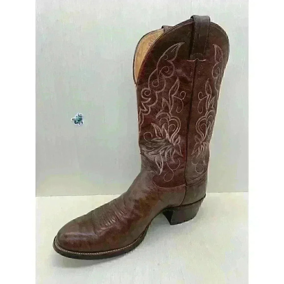 Justin Men’s Brown Leather Western Cowboy Boots Size US 10.5 D - Picture 4 of 10